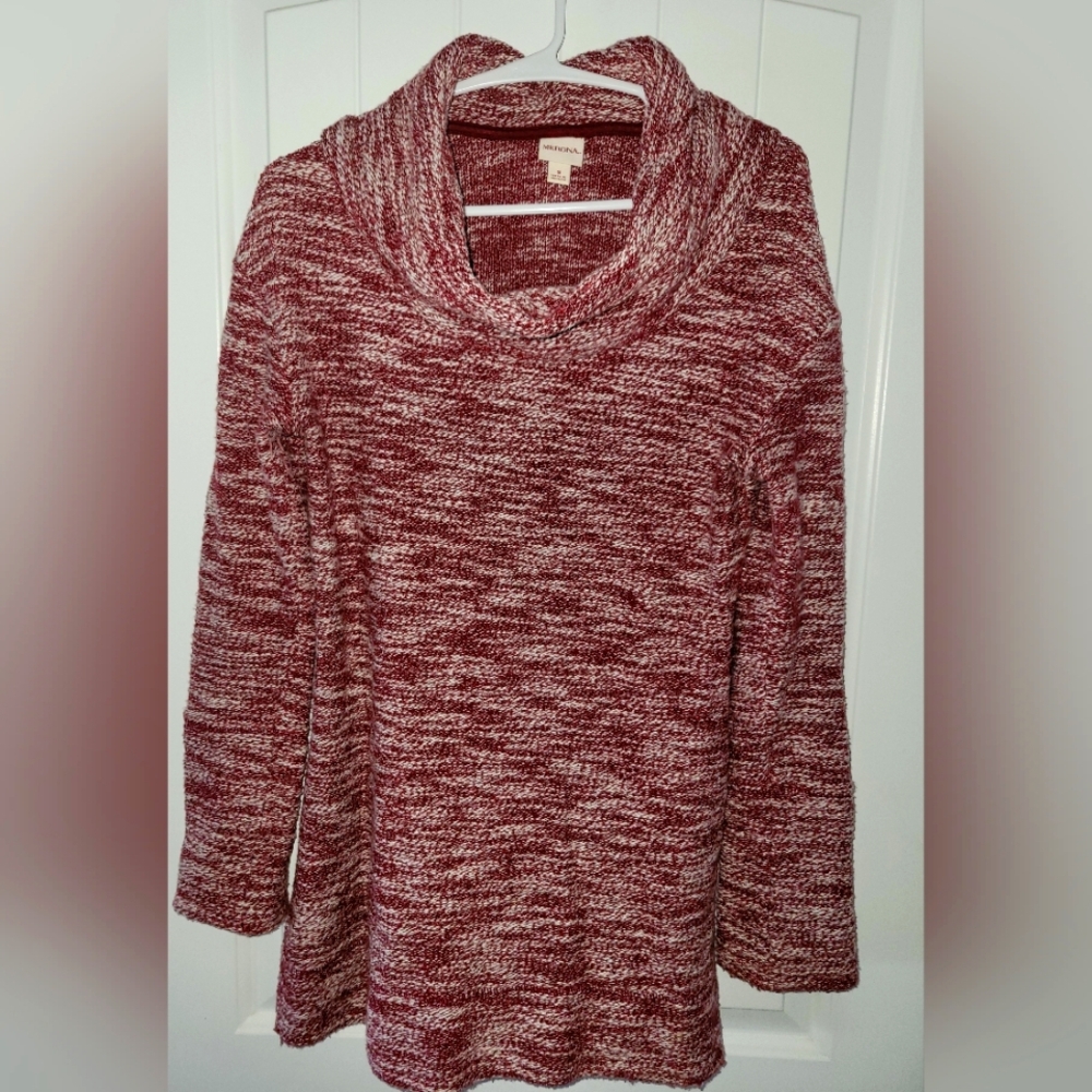 Merona Red Cowl Neck Sweater with Turtleneck Design Small
